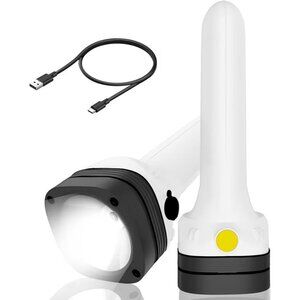 3-in-1 Flashlight: Front Beam, Standing Camp Lantern & Emergency Small, White